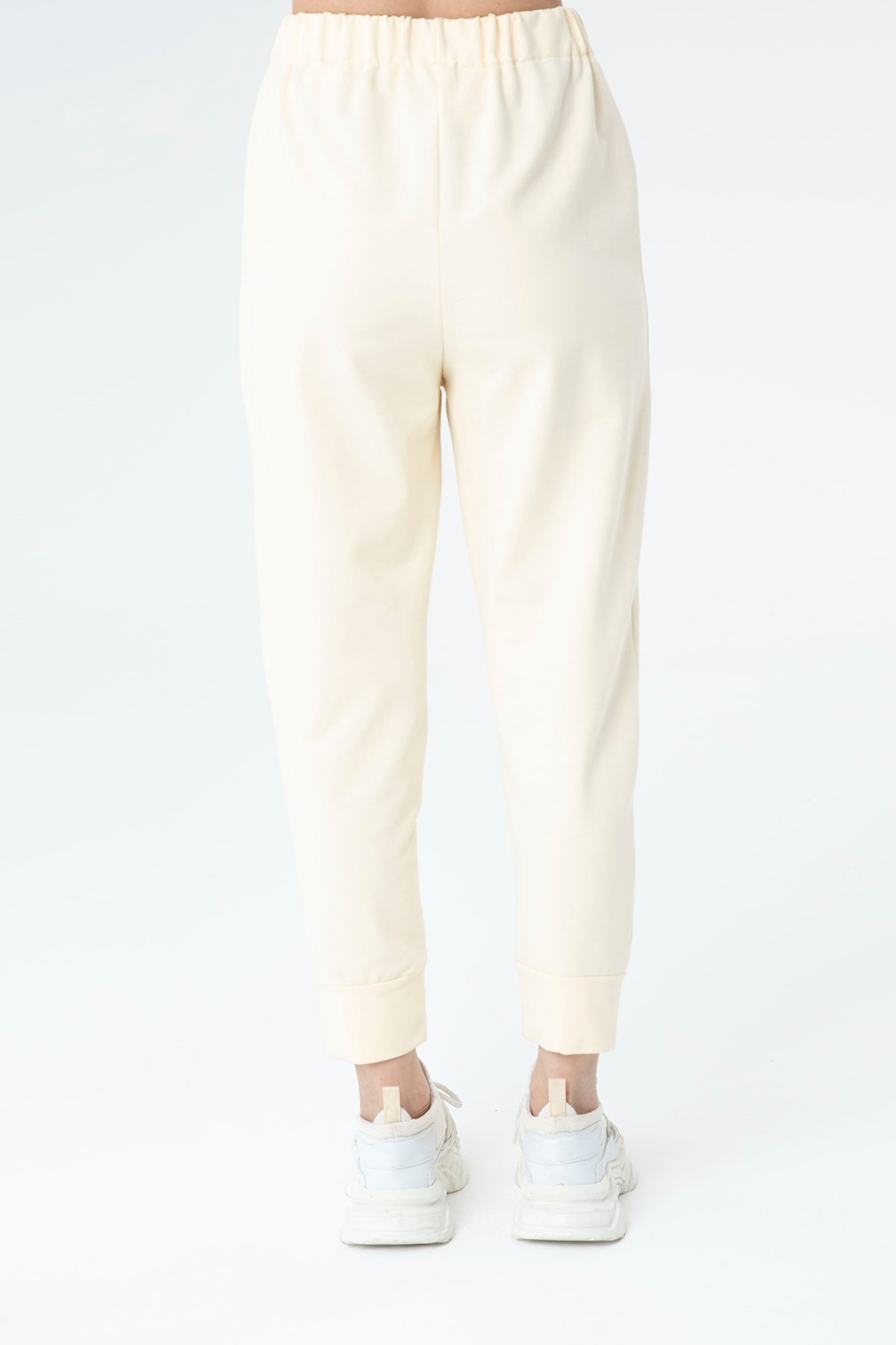 Kadın Ribana Detaylı Eşofman Altı - 30189PNT BEIGE