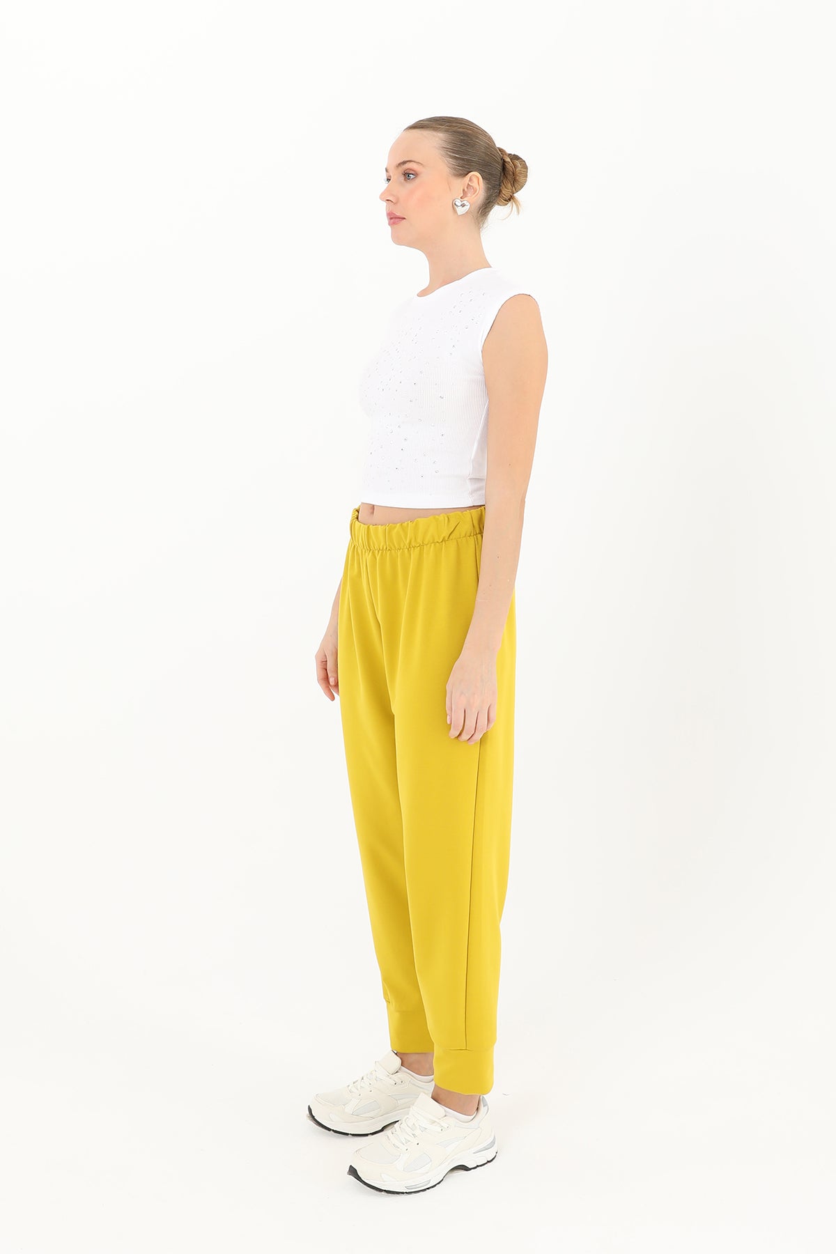 Kadın Ribana Detaylı Eşofman Altı - 30189PNT OLIVE