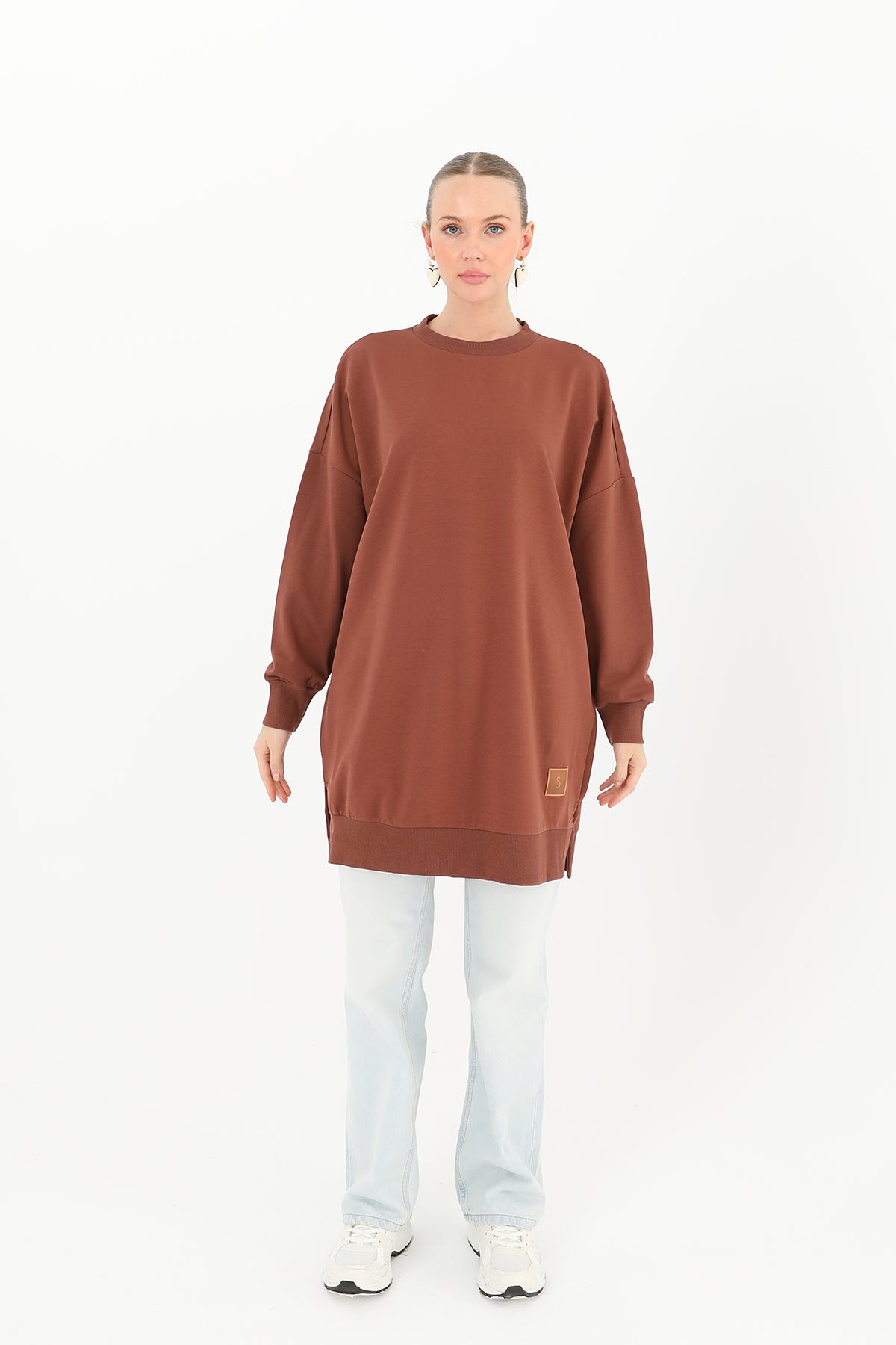 Kadın Basic Tunic - 30644TUN BROWN