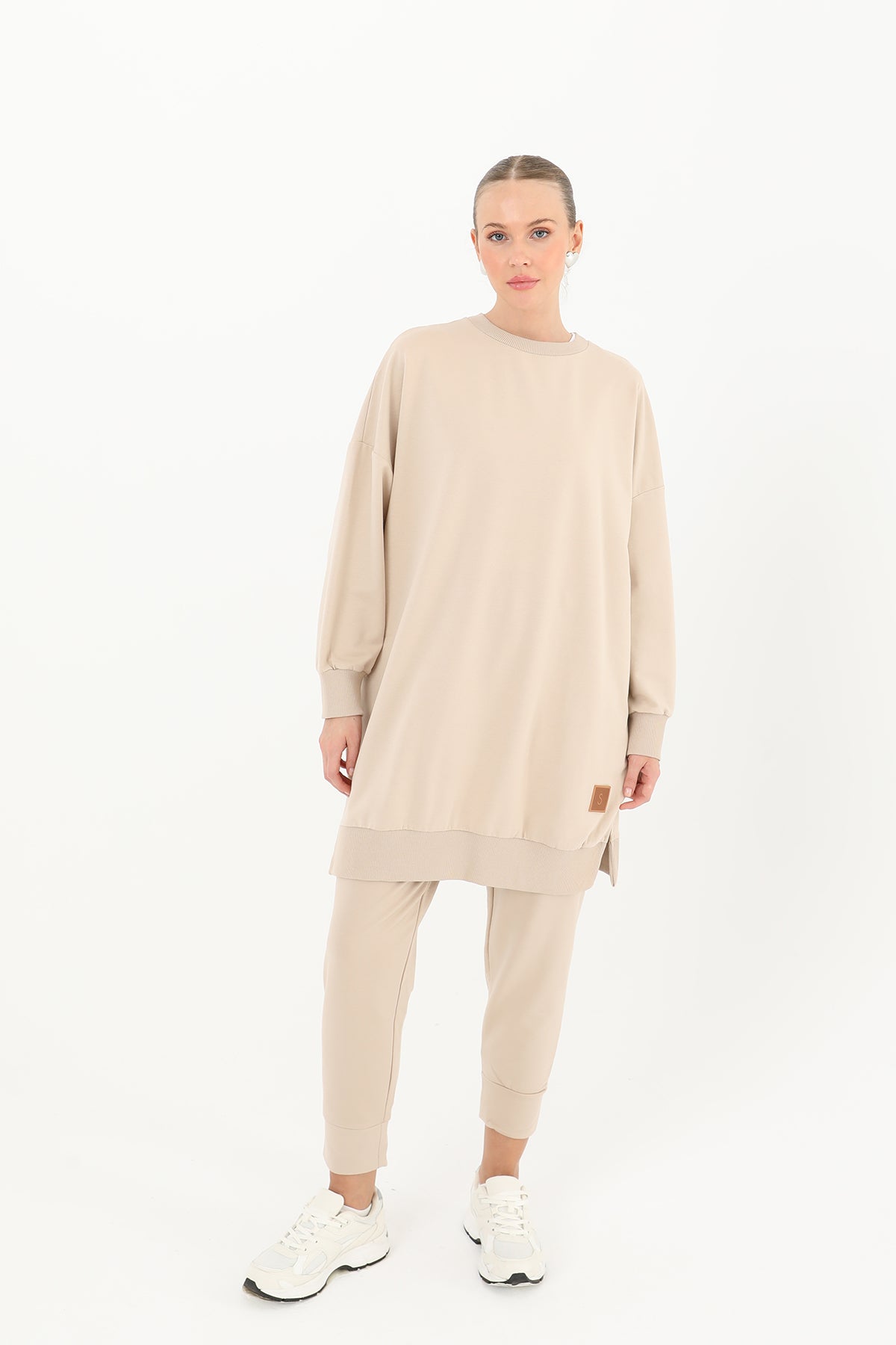 Kadın Basic Tunic - 30644TUN DARK BEIGE