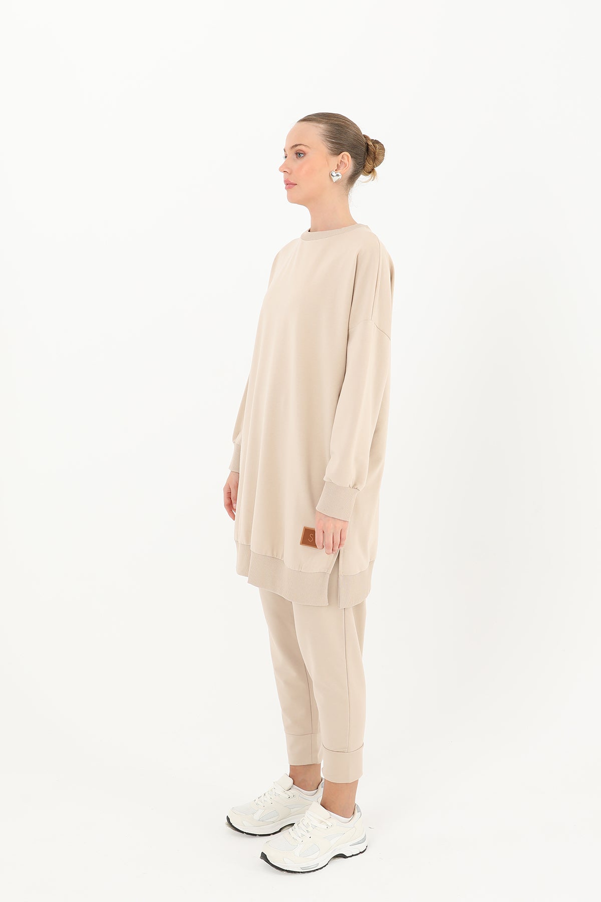 Kadın Basic Tunic - 30644TUN DARK BEIGE