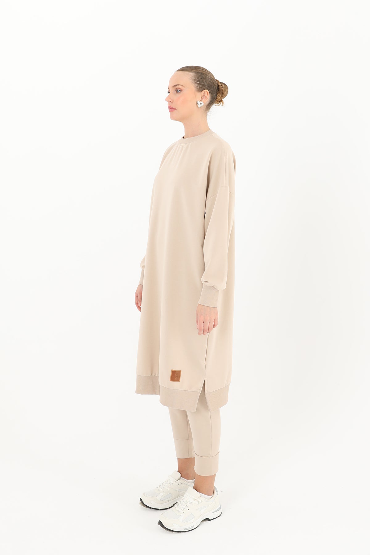 Kadın Basic Tunic - 30645TUN DARK BEIGE