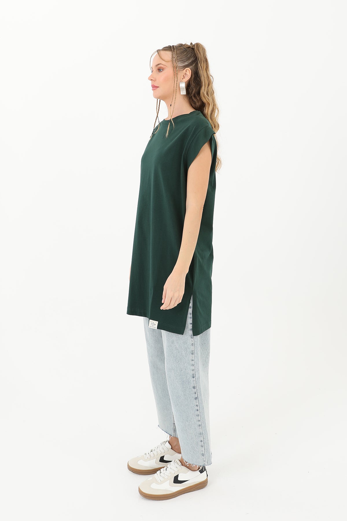 Kadın Basic Kolsuz T-shirt  - 30725TUN CASTLETON GREEN