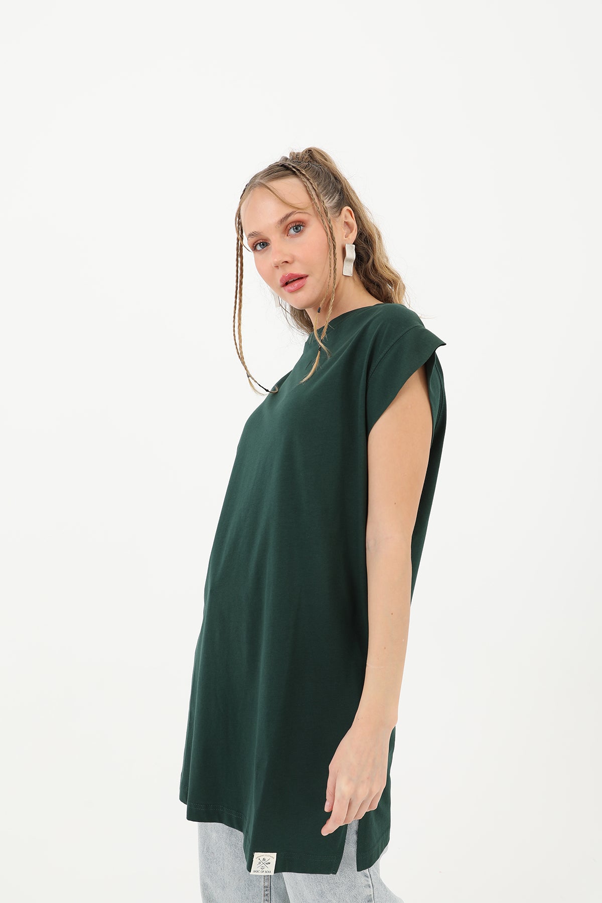 Kadın Basic Kolsuz T-shirt  - 30725TUN CASTLETON GREEN