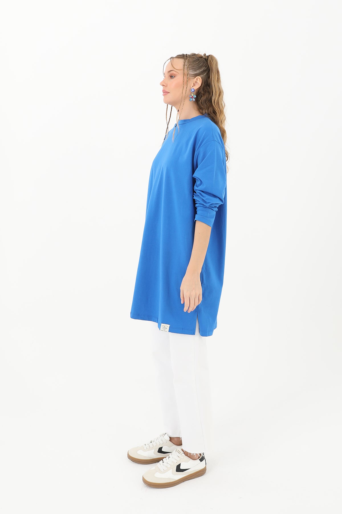 Kadın Basic Tunik - 30726TUN SAX BLUE