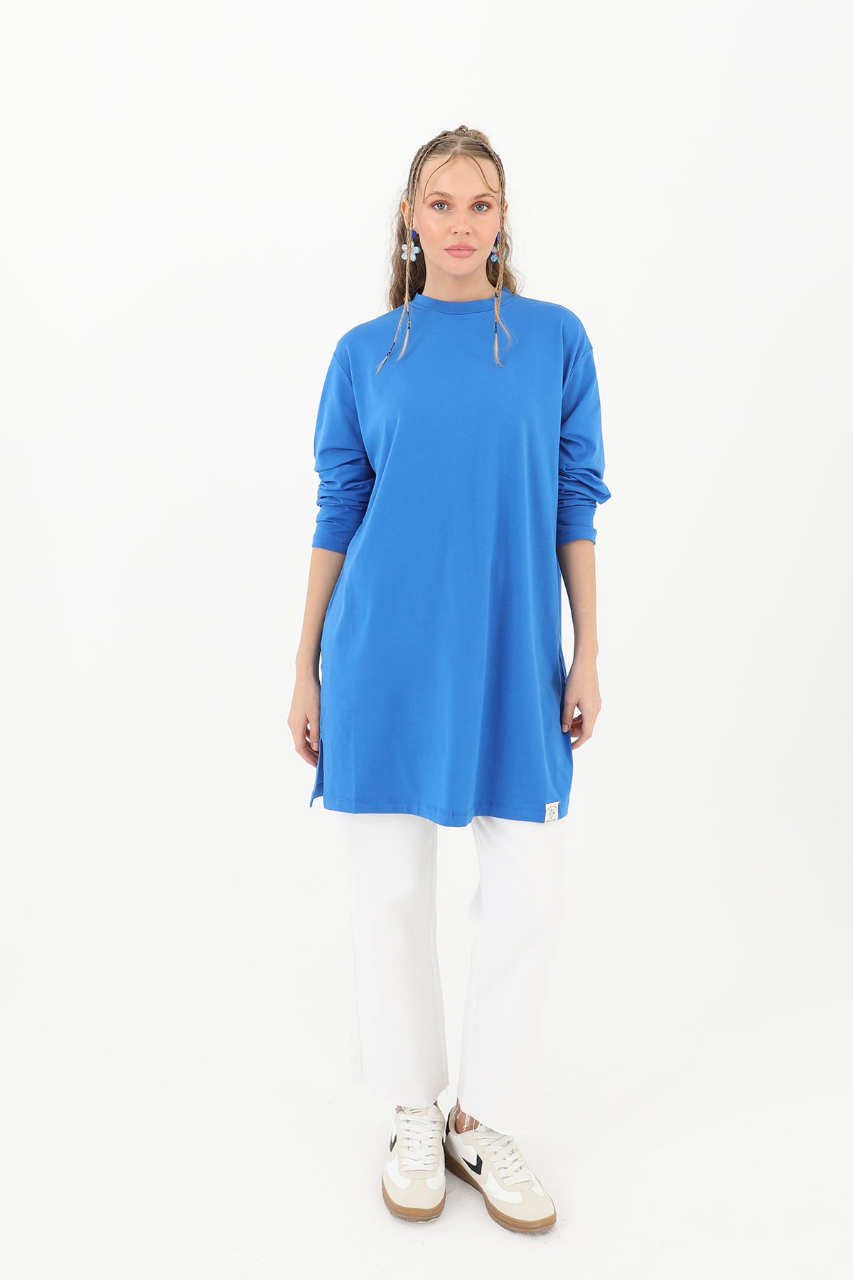 Kadın Basic Tunik - 30726TUN SAX BLUE