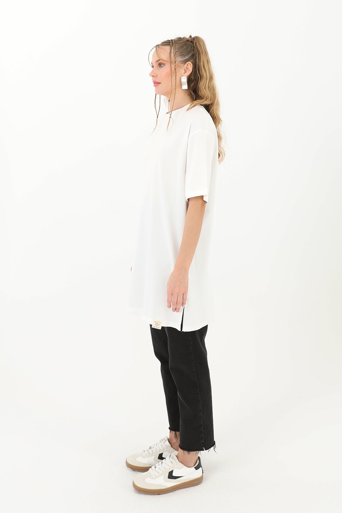Kadın Basic T-shirt - 30727TSH ECRU