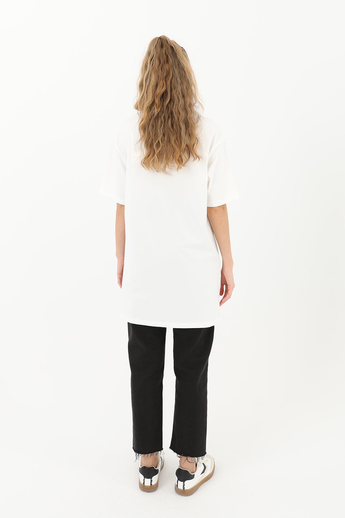 Kadın Basic T-shirt - 30727TSH ECRU