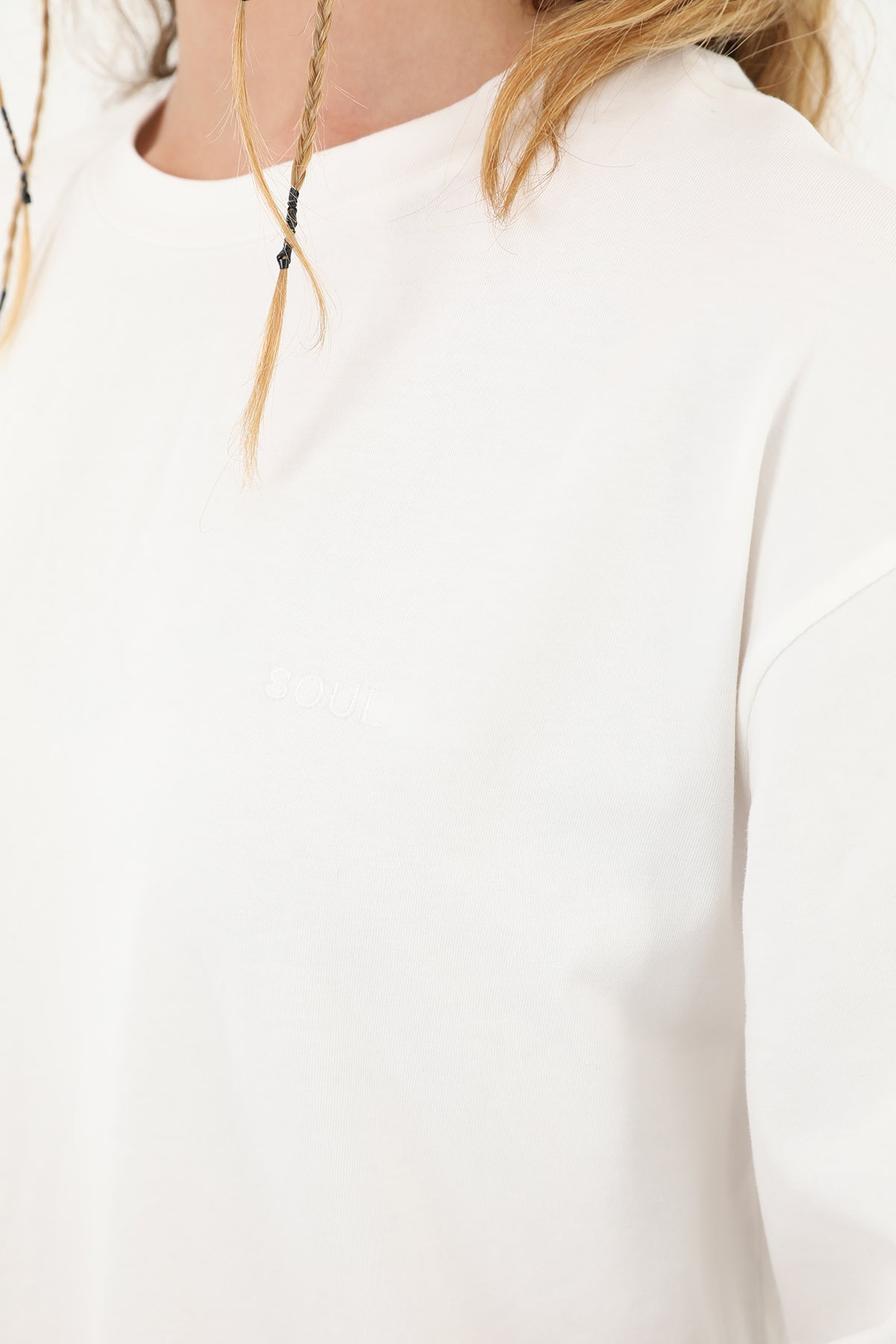 Kadın Basic T-shirt - 30727TSH ECRU