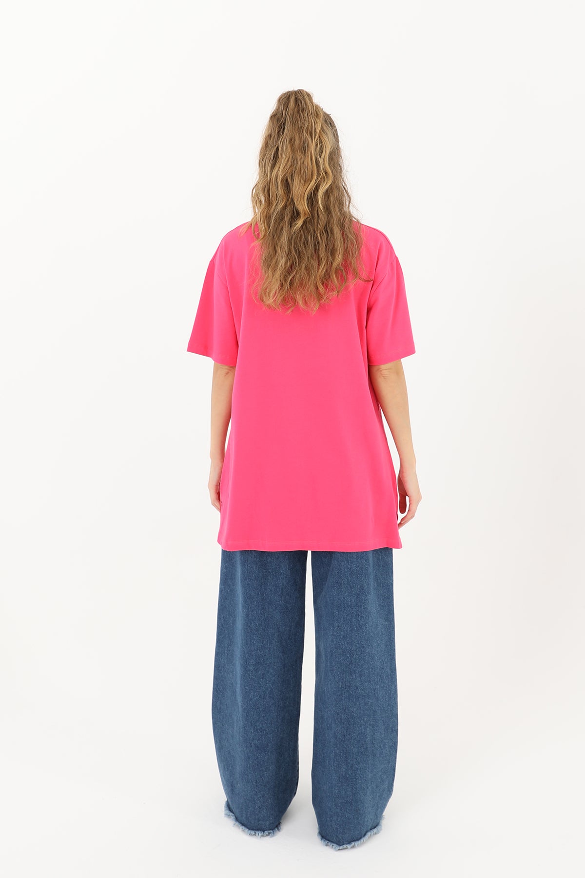 Kadın Basic T-shirt - 30727TSH FUCHSIA